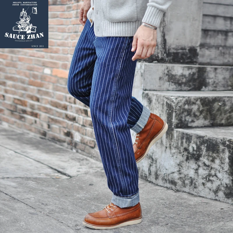 Wedding Job - Saucezhan Sọc Jeans Nam Cổ Điển