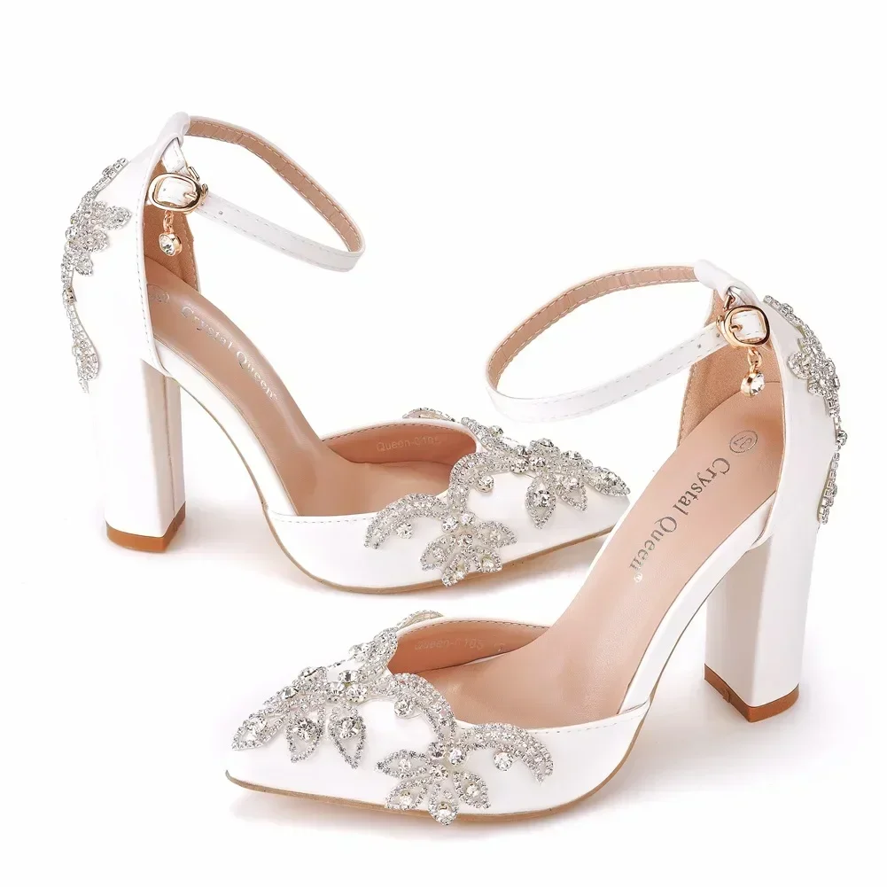Wedding Shop - 2022 Dày Gót Mũi Nhọn Với